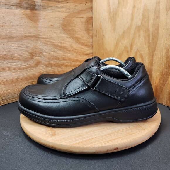 Orthofeet Carnegie 517 Black Leather Slip On Orthopedic Shoes Size 11 (2E) Wide